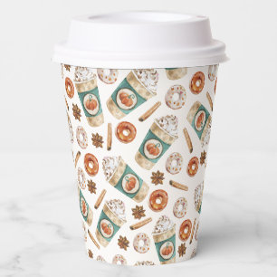 Pumpkin Spice Fall Coffee Drink Paper Cups