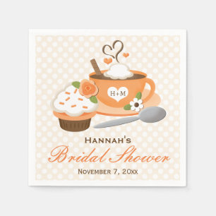 Pumpkin Spice Fall Themed Bridal Shower Napkins