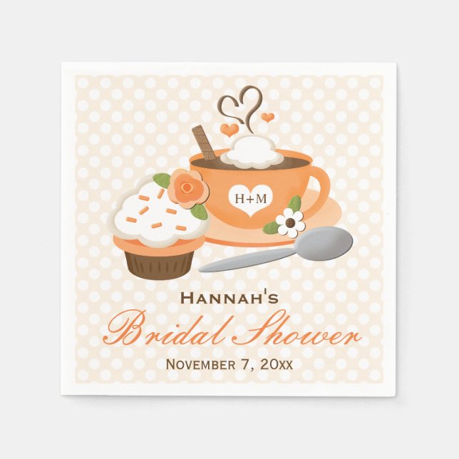 Pumpkin Spice Fall Themed Bridal Shower Napkins (Front)