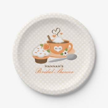 Pumpkin Spice Fall Themed Bridal Shower Paper Plates by OccasionInvitations at Zazzle