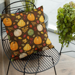 Pumpkin Spice Fall Throw Pillow