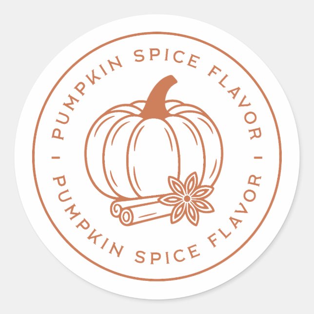 Pumpkin spice flavor flavoring classic round sticker (Front)