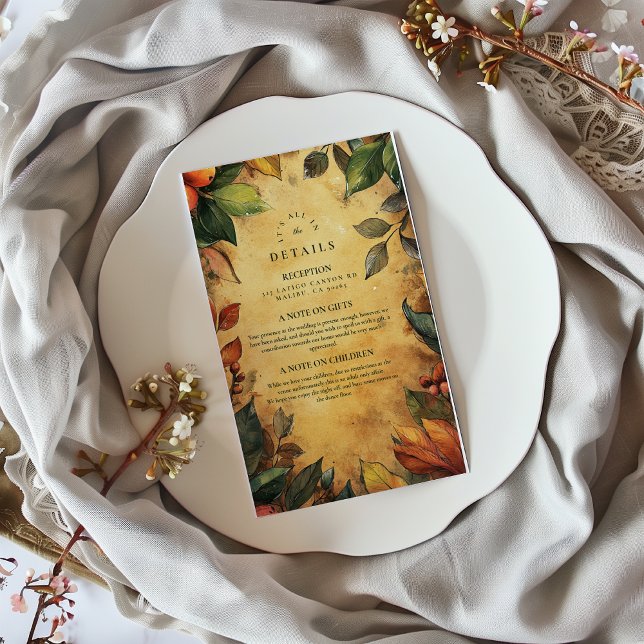 Pumpkin Spice Floral Wedding Enclosure Card (Creator Uploaded)
