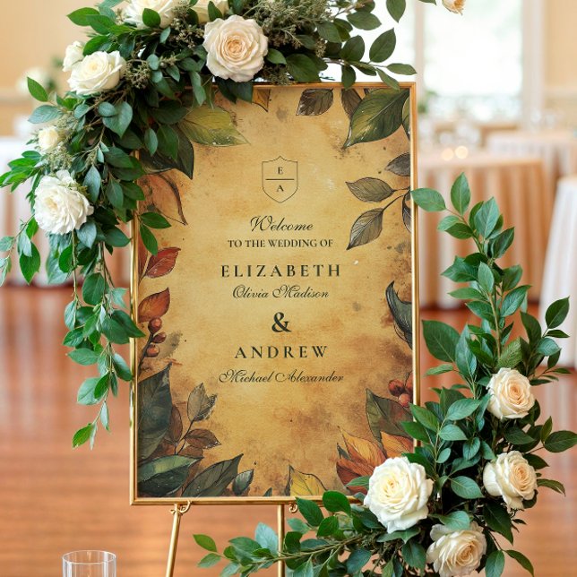 Pumpkin Spice Floral Wedding Foam Board (Creator Uploaded)