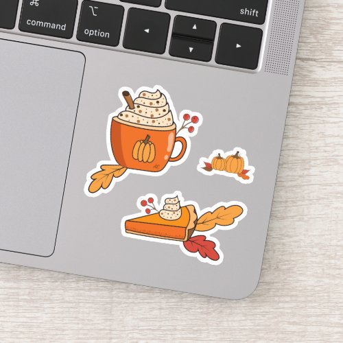 Pumpkin spice Food Art Doodle Laptop Stickers
