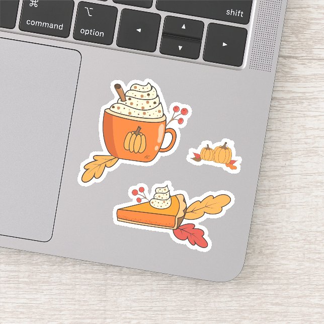 Pumpkin spice Food Art Doodle Laptop Stickers (Detail)