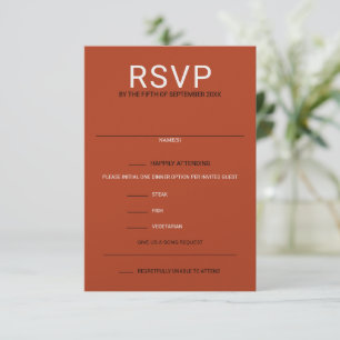 Pumpkin Spice Food Choices and Song Request RSVP Card