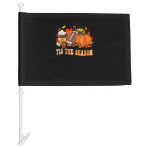 Pumpkin Spice Football Tis The Season Car Flag