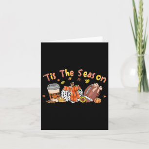 Pumpkin Spice Football Tis The Season Fall Thanksg Card
