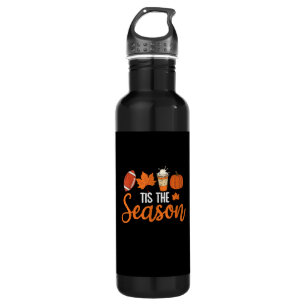 Pumpkin Spice Football Tis The Season Fall Thanksg Stainless Steel Water Bottle