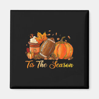 Pumpkin Spice Footbyll Tis The Season Fall Thanksg Magnet