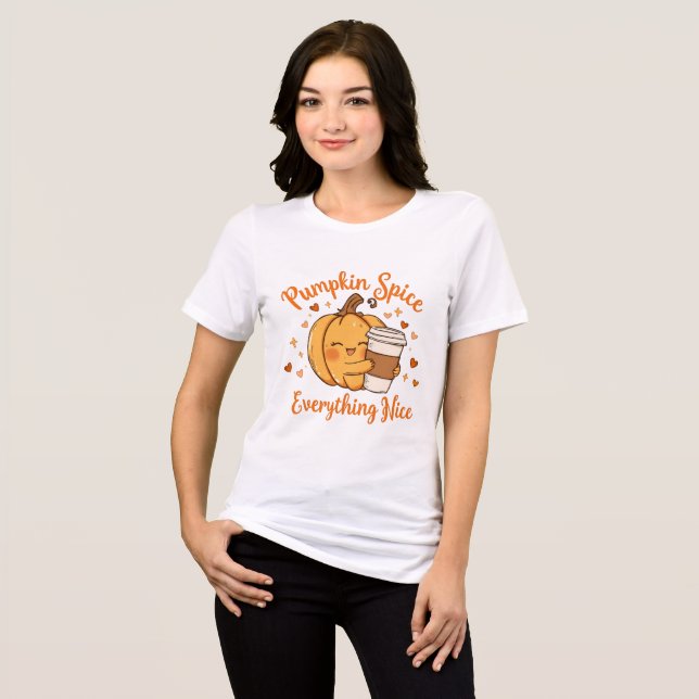 pumpkin spice Funny Cute Halloween Womens Tshirts (Front Full)