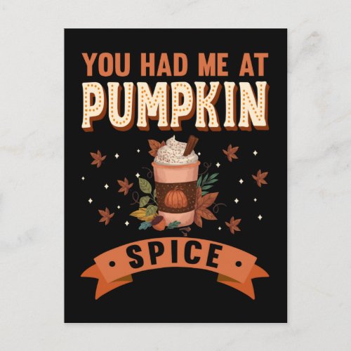 Pumpkin Spice Funny Halloween Pie Coffee Latte Postcard
