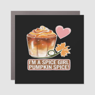 Pumpkin Spice Girl Fall Latte Sticker Car Magnet