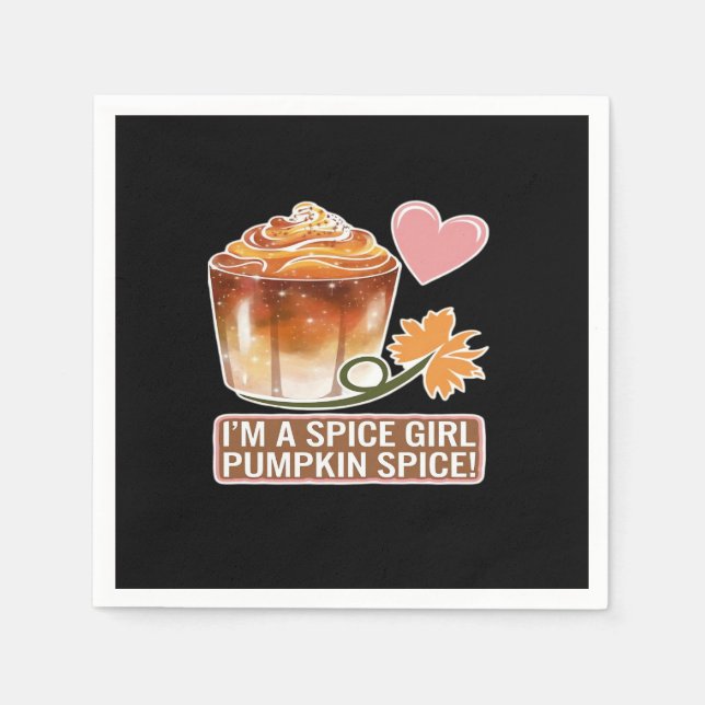 Pumpkin Spice Girl Fall Latte Sticker Napkins (Front)