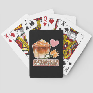 Pumpkin Spice Girl Fall Latte Sticker Poker Cards