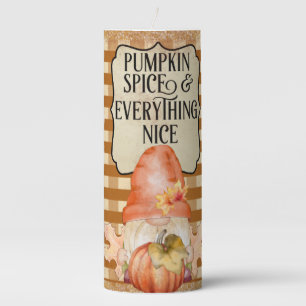 Pumpkin Spice Gnome Plaid Thermal Tumbler Pillar Candle