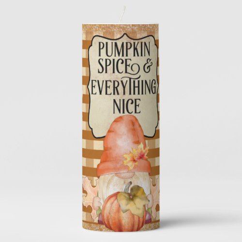 Pumpkin Spice Gnome Plaid  Thermal Tumbler Pillar Candle
