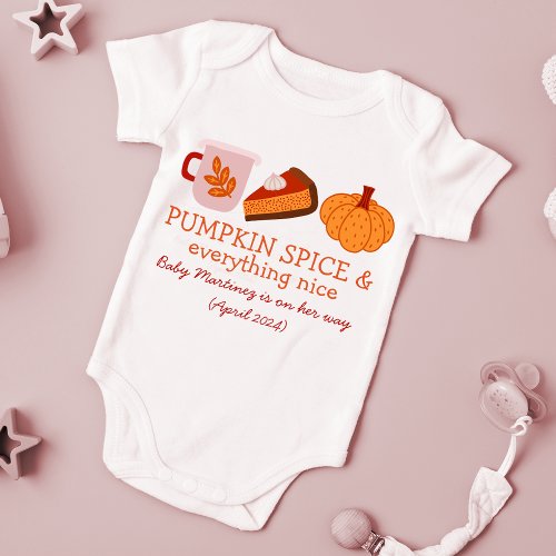 Pumpkin Spice Grandparent Pregnancy Announcement Baby Bodysuit