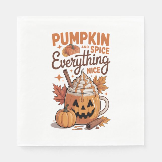 Pumpkin Spice Halloween Napkins (Front)