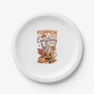 Pumpkin Spice Halloween Paper Plates
