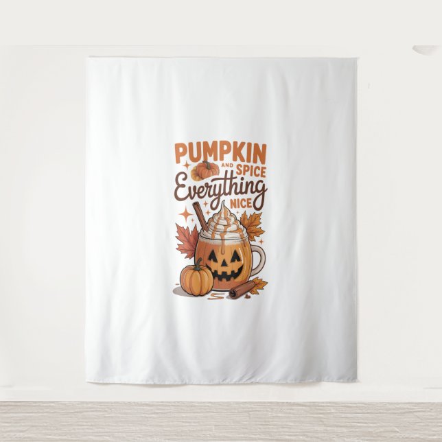 Pumpkin Spice Halloween Tapestry (Front)