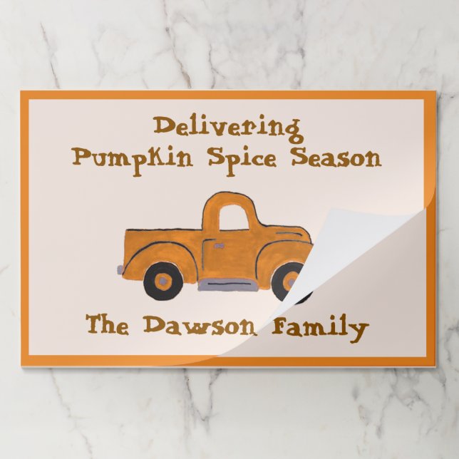 Pumpkin Spice Hand painted Truck Placemat (Folded)