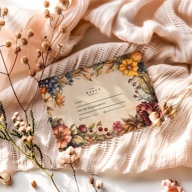 Pumpkin Spice Harvest Wedding RSVP Card (Creator Uploaded)