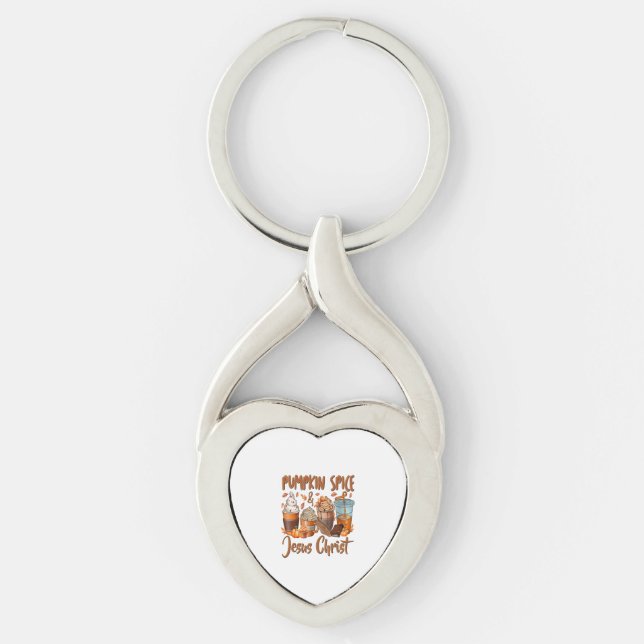 Pumpkin Spice Jesus Christ Keychain (Front)