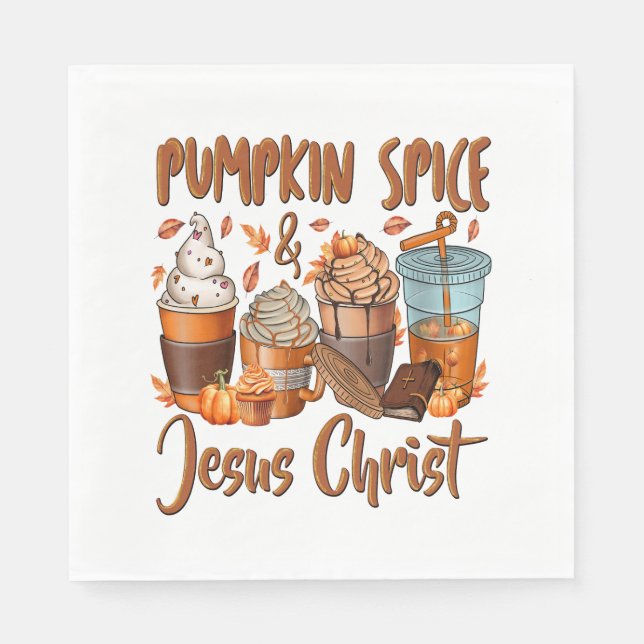Pumpkin Spice Jesus Christ Napkins (Front)