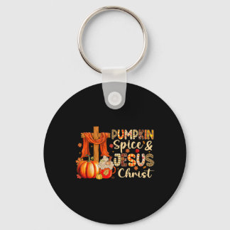 Pumpkin Spice Jesus Christ Thanksgiving Autumn Fal Keychain