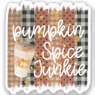 Pumpkin Spice Junkie - Rustic Autumn Sticker