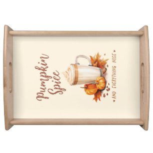 Pumpkin Spice – Latte & Autumn Foliage Serving Tray