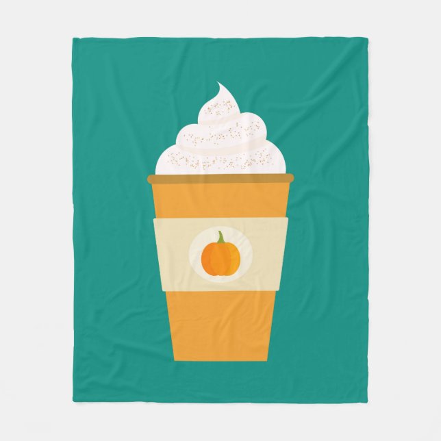 Pumpkin spice latte coffee  fleece blanket (Front)