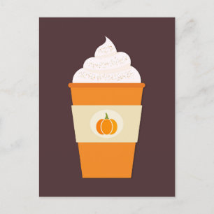 Pumpkin spice latte coffee  postcard
