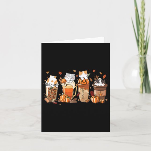 Pumpkin Spice Latte Costume For Cats Lover Cute Au Card (Front)