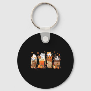 Pumpkin Spice Latte Costume For Cats Lover Cute Au Keychain