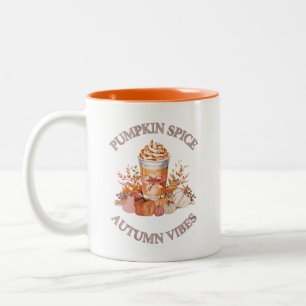 Pumpkin Spice Latte Cozy Autumn Fall Pumpkin Seaso Two-Tone Coffee Mug