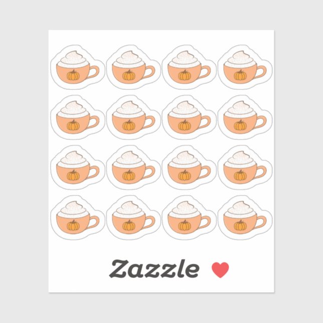 Pumpkin Spice Latte Cups Thanksgiving Cozy Autumn  Sticker (Sheet)