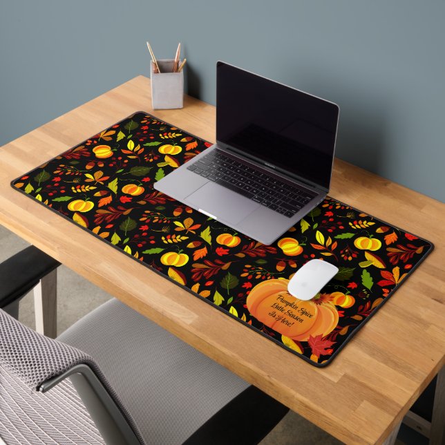 Pumpkin Spice Latte Custom Fall Autumn Desk Mat (Office 2)