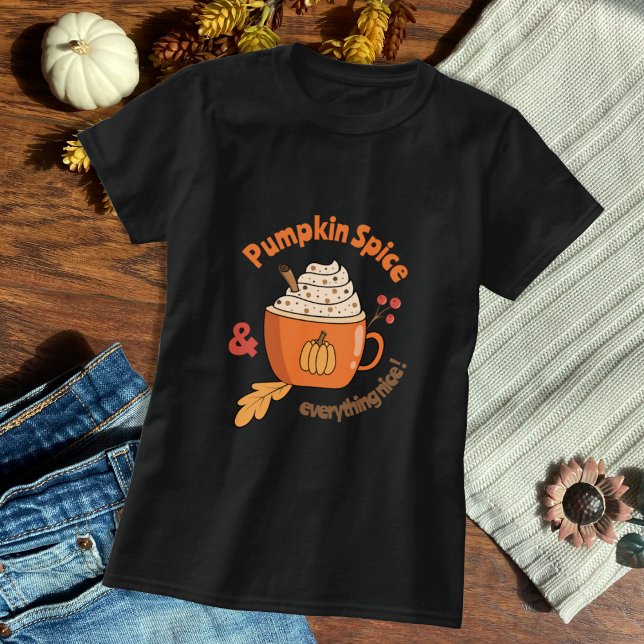 Pumpkin Spice Latte Doodle T-Shirt (Pumpkin spice & everything nice doodle t-shirt .)