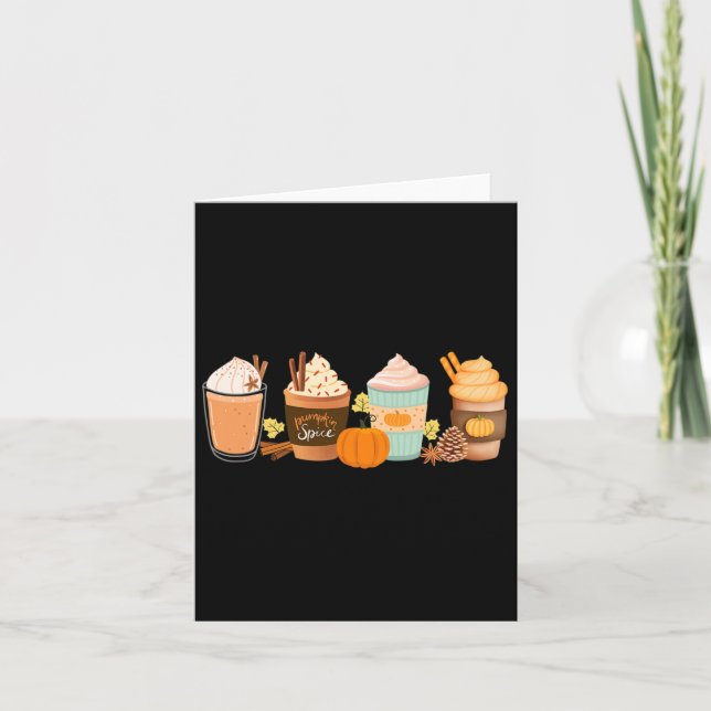 Pumpkin Spice Latte Drinks Fall Coffee Lattes  Card (Front)
