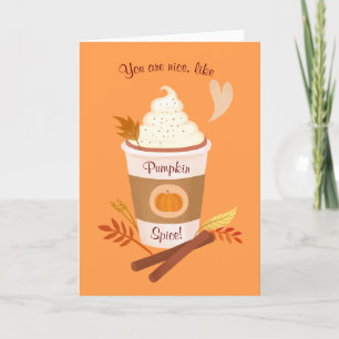 Pumpkin Spice Latte Fall Birthday Card