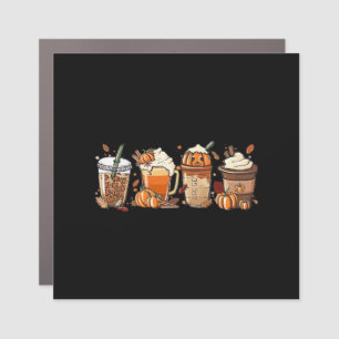 Pumpkin Spice Latte Fall Coffee, Autumn Thanksgivi Car Magnet