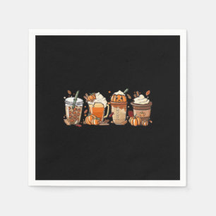 Pumpkin Spice Latte Fall Coffee, Autumn Thanksgivi Napkins