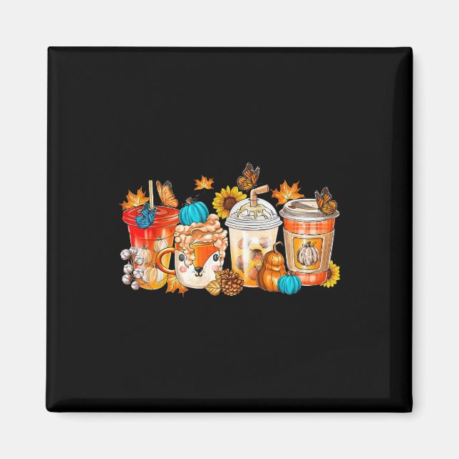 Pumpkin Spice Latte Fall Cozy Coffee Retro Autumn  Magnet (Front)