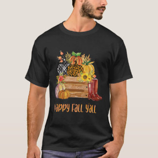 Pumpkin Spice Latte Leaves Sunflower - Happy Fall T-Shirt