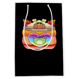 Pumpkin Spice Latte Loving Frog Medium Gift Bag