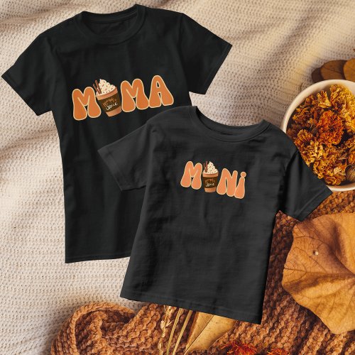 Pumpkin Spice Latte Mama and Mini Fall Matching T_Shirt