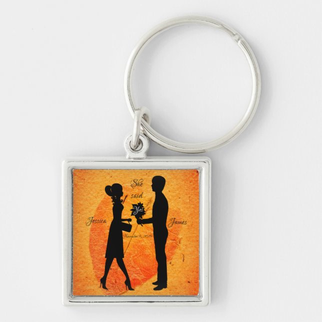 Pumpkin Spice Latte Romantic Glamorous Boho Chic Keychain (Front)